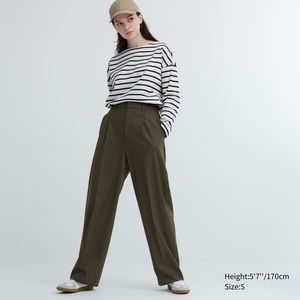 NWOT - Uniqlo Wide-Fit Pleated Pants - Khaki/Olive